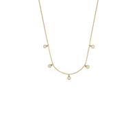 NOELANI Kette mit Anhänger 925 Sterling Silber Damen Halsschmuck, mit Zirkonia synth., 37+5 cm, Gold, Coin, Kommt in Schmuck Geschenk Box, 2031975