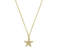 NOELANI Kette mit Anhänger Edelstahl Damen Halsschmuck, mit Preciosa, 55+5 cm, Gold, Seestern, Kommt in Schmuck Geschenk Box, 2036083