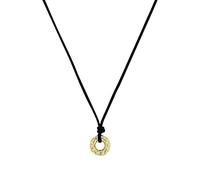 NOELANI Kette mit Anhänger für Damen, Edelstahl und Textil, mit Zirkonia, 120 cm, gold, Geschenkidee, kommt in Schmuck Geschenk Box, 2100037