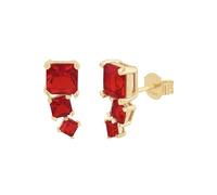 NOELANI Ohrstecker 925 Sterling Silber Damen Ohrschmuck, mit Glas, 1,5 cm, Gold, Kommt in Schmuck Geschenk Box, 2032693