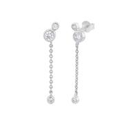 NOELANI Ohrstecker 925 Sterling Silber Damen Ohrschmuck, mit Zirkonia synth., 2,6 cm, Weiß, Kommt in Schmuck Geschenk Box, 2037851