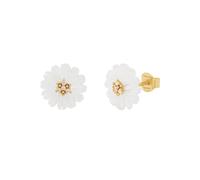 NOELANI Ohrstecker Damen, Gold, onesize, Blume, 10 mm, Weiß, Silber 925, gelbvergoldet, Perlmutt 2036052