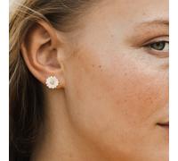 NOELANI Ohrstecker Damen, Gold, onesize, Blume, 10 mm, Weiß, Silber 925, gelbvergoldet, Perlmutt 2036052