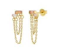 NOELANI Ohrstecker 925 Sterling Silber Damen Ohrschmuck, mit Zirkonia synth., 2,3 cm, Apricot, Kommt in Schmuck Geschenk Box, 2039669