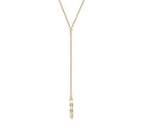 NOELANI Y-Kette 925 Sterling Silber Damen Halsschmuck, mit Zirkonia synth., 40+5 cm, Gold, Kommt in Schmuck Geschenk Box, 2030161