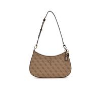 Guess Schultertasche Noelle II Top-Zipper Lederimitat Hellbraun mit Logo Damen