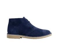 NOESLOMISMO BY DILEMA Damenstiefel aus echtem Spaltleder, Safari-Schuhe, Desert Boots, Halbschaft mit Schnürsenkeln, Gummisohle, Kreppensohle, klassische Wildlederstiefel, marineblau, 36 EU