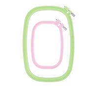 Nogeqi 2 Stück Stickrahmen Eckig Bunter Stickrahmen Set 2 Größen Embroidery Hoop Stickring Kreuzstich Reifen Für Nadelarbeiten DIY Nähen Kunstwerke (11x16cm Pink, 18x26cm Grün)