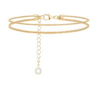 Nogeqi Gold Fußkettchen Wasserdicht Fußkettchen für Damen, Trendy Fussketten für Frauen, Einstellbar Fußkette Verstellbares Stapelbare Strand