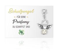Nogeqi Schutzengel Für Deine Prüfung Du Schaffst Dasi Schlüsselanhänger Kleine Engel Anhänger Mit Karte Kleeblatt Gute Bestärkung Ermutigung Aufheiterung Für Prüfung Abitur Einschulung