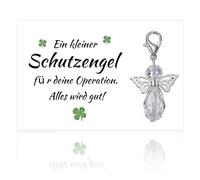 Nogeqi Schutzengel Schlüsselanhänger Für Deine Operation Alles Wird Gut Geschenk Glücksbringer Krankenhaus Engel Anhänger Mit Organzabeutel Karte Kleeblatt Gute Bestärkung Ermutigung Aufheiterung