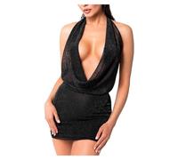 Noir Damen Kleid Orgia Luminara, Schwarz, S
