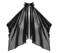 Noir Bolero Luftiges Transparent-Top im Cape-Style: Asymmetrisch, Schulterfrei mit Neckholder, Feiner Stretchtüll S