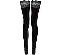 Noir Handmade halterlose Strümpfe in schwarz - Größe S