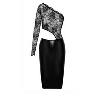 Noir Handmade halblanges Kleid in schwarz - Größe L