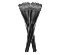 Noir Handmade halterlose Strümpfe in schwarz - Größe 5XL