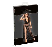 Robe Longue DOS nu Divinity F312 Tulle floqué - M - Noir