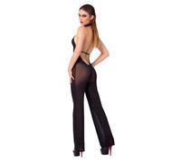 Noir Transparenter Overall mit Glitzer Schwarz M