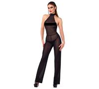 Noir Transparenter Overall mit Glitzer Schwarz XL