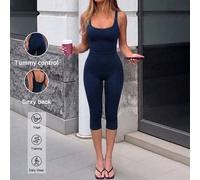 NOIRLYN Damen Herbst Lässig 2-teiliges Fitness Set, sexy dick gepolstertes Schulter breite Träger Tanktop und hoch taillierte 7/8 Yoga Leggings Set, e