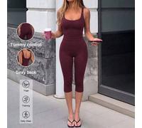 NOIRLYN Damen Herbst Lässig 2-teiliges Fitness Set, sexy dick gepolstertes Tanktop mit breiten Trägern und hoch taillierte 7/8 Yoga Leggings Set elega