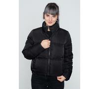 NOISY MAY Damen Kurze Puffer Übergangsjacke | Warme Stepp Jacke ohne Kapuze | Wattierter Blouson NMANNI, Farben:Schwarz, Größe:L