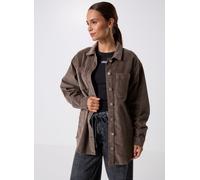 Cordjacke NOISY MAY "NMALVA L/S SHACKET COLORED CORDUROY NOOS", Damen, Gr. M, morel, Cord, Obermaterial: 98% Baumwolle, 2% Elasthan, unifarben, hüftbedeckend, Jacken (93282306-M) morel
