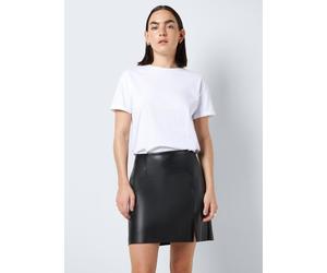 Noisy May - Bekleidung Nmclara Penny Pu Hw Slit Skirt Noos - Schwarz - Größe M
