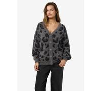 Noisy May - Flynn L/S V-Neck Charcoal Gray Leo - Cardigan - Grau - M - gid://shopify/Metaobject/73434628333 Grau M
