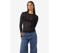 NOISY MAY Damen Nmjudith L/S Lace Top Noos, Schwarz, M EU
