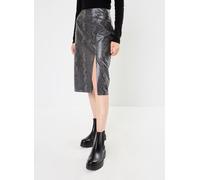 Noisy May - Bekleidung NMMIA CLARA PU HW SLIT MIDI SKIRT WVN - grau - Größe XS