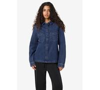 Jeansbluse NOISY MAY "NMNEW SIGNE L/S DENIM SHIRT VI002MB NOOS", Damen, Gr. L, blau (medium blau denim), Denim/Jeans, Obermaterial: 100% Baumwolle, unifarben, modisch, Langarm, Blusen (16459330-L) med