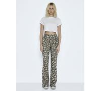 Noisy may Damen Nmpasa Hw Flared Pants Bg Noos Hose, Black/Aop:leo, XL EU