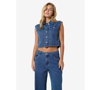Noisy May - Bekleidung NMROBIE REGULAR CROP VEST BS007MB - Blau - Größe XL