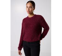 Rundhalspullover NOISY MAY "NMSASSY L/S O-NECK KNIT FWD NOOS", Damen, Gr. M, rot (windsor wine), Strick, Obermaterial: 69% Polyester, 31% Nylon, unifarben, modisch, relaxed fit, Rundhals, Langarm, Pul