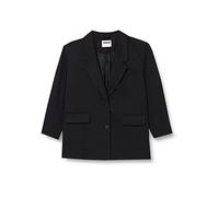 NOISY MAY Blazer Oversized mit Taschen Eleganter Basic Cardigan Plus Size Business Jacke Curvy NMMILLA, Farben:Schwarz,Größe Damen:44