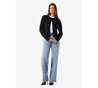 Strickjacke NOISY MAY "NMMAYSA L/S O-NECK KNIT CARDIGAN NOOS", Damen, Gr. S, schwarz, Strick, Obermaterial: 50% Baumwolle, 50% Polyacryl, unifarben, regular fit normal, Rundhals, Strickjacken Strickja