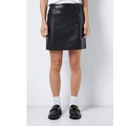 Noisy May - Clara Penny Pu Slit Black - Mini Skirt - Schwarz - S - 100% Polyester,Kunstleder Schwarz S
