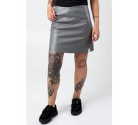 Noisy May - Clara Penny Slit Charcoal Gray - Rock - Grau - M - 100% Polyester,Kunstleder Grau M