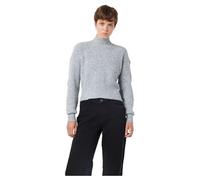 Noisy May - EllaHigh Neck Crop Medium Grey Melange - Pullover - Grau - S - 98% Polyester, 2% Elastan,Strickwaren Grau S