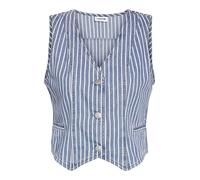 Noisy may Damen ärmellose Jeansweste mit V-Ausschnitt und Knopfleiste, Farben:Blau-3, Größe:XS