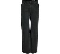 Noisy may Damen Denim Jeans Hose Wide Leg Mid Waist Stretch Pants NMYOLANDA, Farben:Schwarz, Größe:31W / 34L, Beinlänge:L34