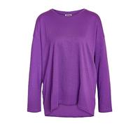 Noisy may Damen Einfarbiges Langarm Shirt Lockeres Basic Stretch Pullover Rundhals Oberteil NMMATHILDE, Farben:Lila, Größe:XS