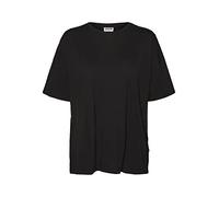 Noisy May Damen Einfarbiges Oversized T-Shirt | Basic Rundhals Kurzarm Top | Shortsleeve Oberteil NMMATHILDE, Farben:Schwarz, Größe:XL
