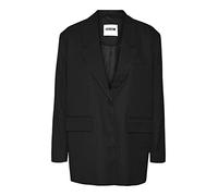 Noisy may Damen Eleganter Oversized Blazer mit Taschen Basic Cardigan Business Jacke Mantel NMMILLA, Farben:Schwarz-2, Größe:S