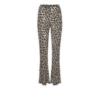 NOISY MAY Damen Flare Hose mit elastischem Bund und ausgestelltem Bein, Farben:Beige-Schwarz, Größe:S