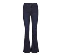 Noisy May Damen Flared Schlag Jeans High Waist Denim Stretch Hose Wide Vintage Pants NMSALLIE, Farben:Dunkelblau, Größe:29W / 30L
