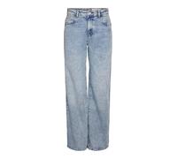 Noisy May Wide-Leg-Jeans NMYOLANDA Damen, normaler Bund, Stretch-Denim, Stoned-Design