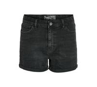 Noisy may Damen Jeansshorts mit Knopfverschluss und umgeschlagenem Saum, Farben:Schwarz, Größe:XS