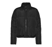 Noisy May Damen Kurze Puffer Übergangsjacke | Warme Stepp Jacke ohne Kapuze | Wattierter Blouson NMANNI, Farben:Schwarz, Größe:XL